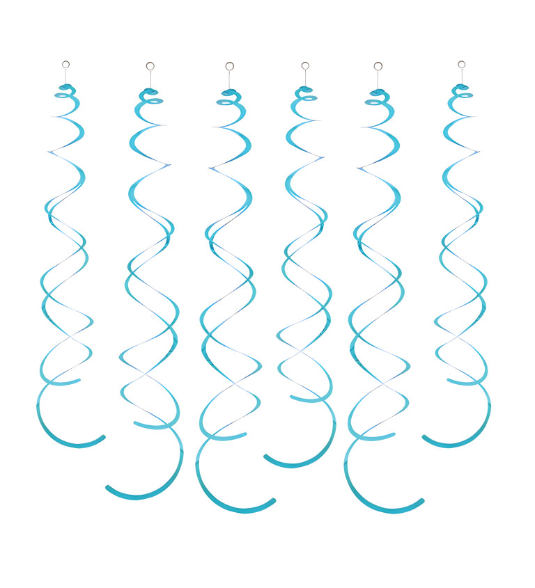 Dekorační spirály: světle modré, 6 ks