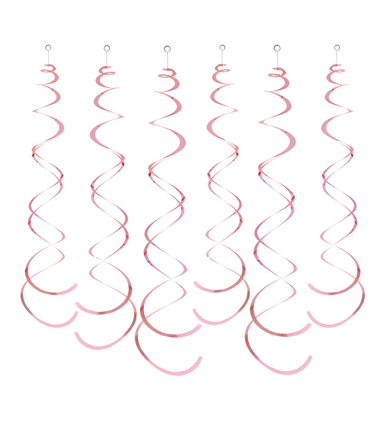 Dekorační spirály: růžové, 6 ks