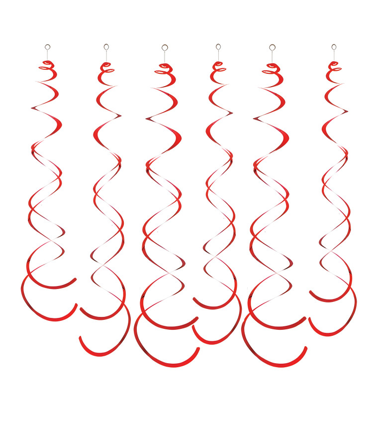 Dekorační spirály: červené, 6 ks