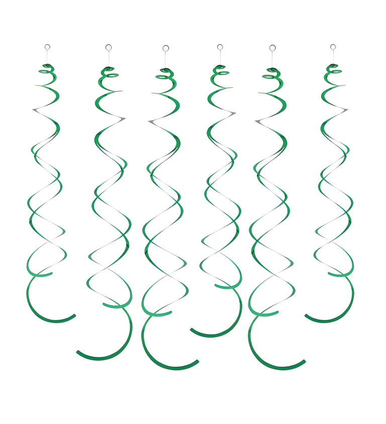 Dekorační spirály: zelené, 6 ks