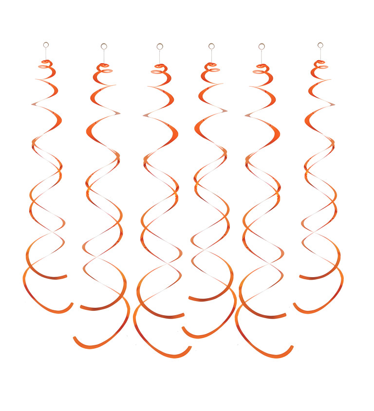 Dekorační spirály: oranžové, 6 ks