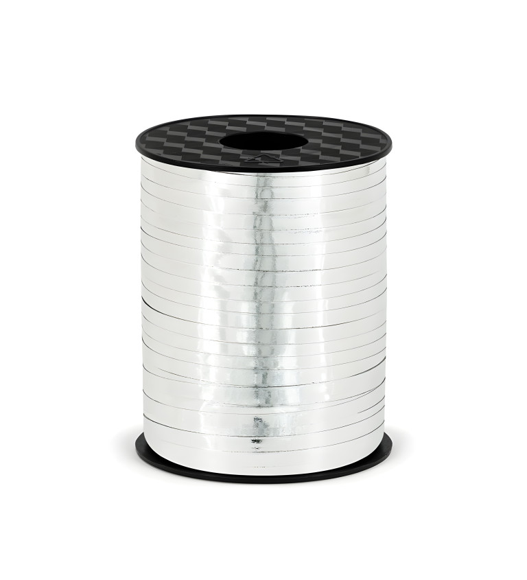 Stříbrná dekorativní stuha na balónky