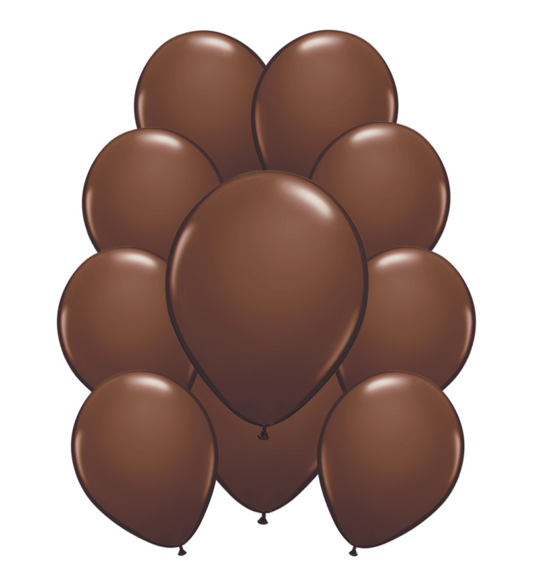 Tmavě hnědé pastelové latexové balónky – 10 ks