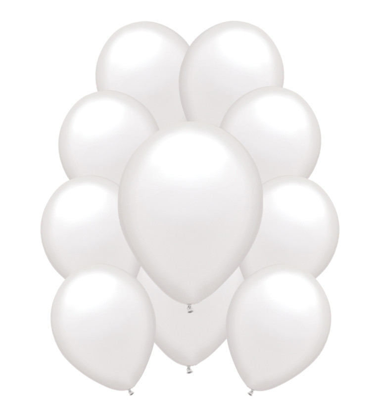 Bílé pastelové latexové balónky – 10 ks