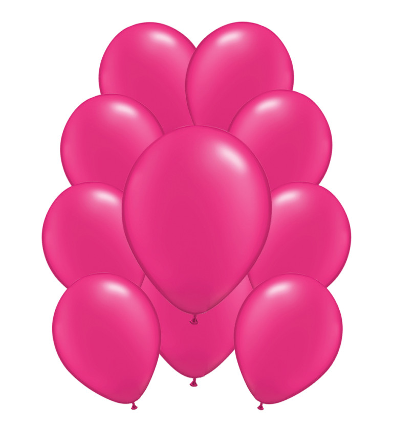 Tmavě růžové pastelové latexové balónky – 10 ks
