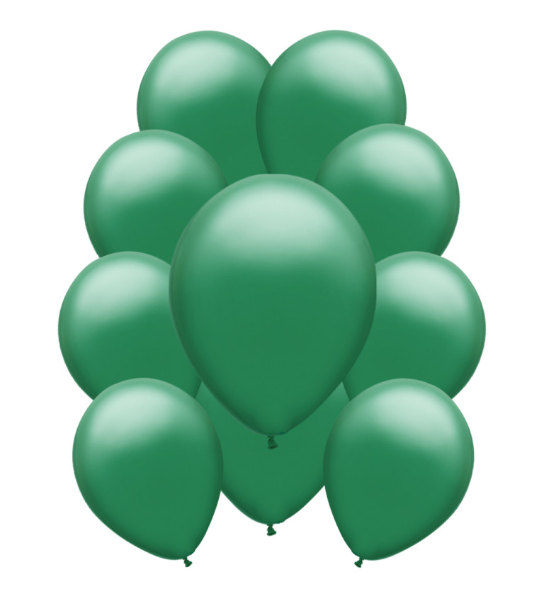 Tmavě zelené pastelové latexové balónky – 10 ks
