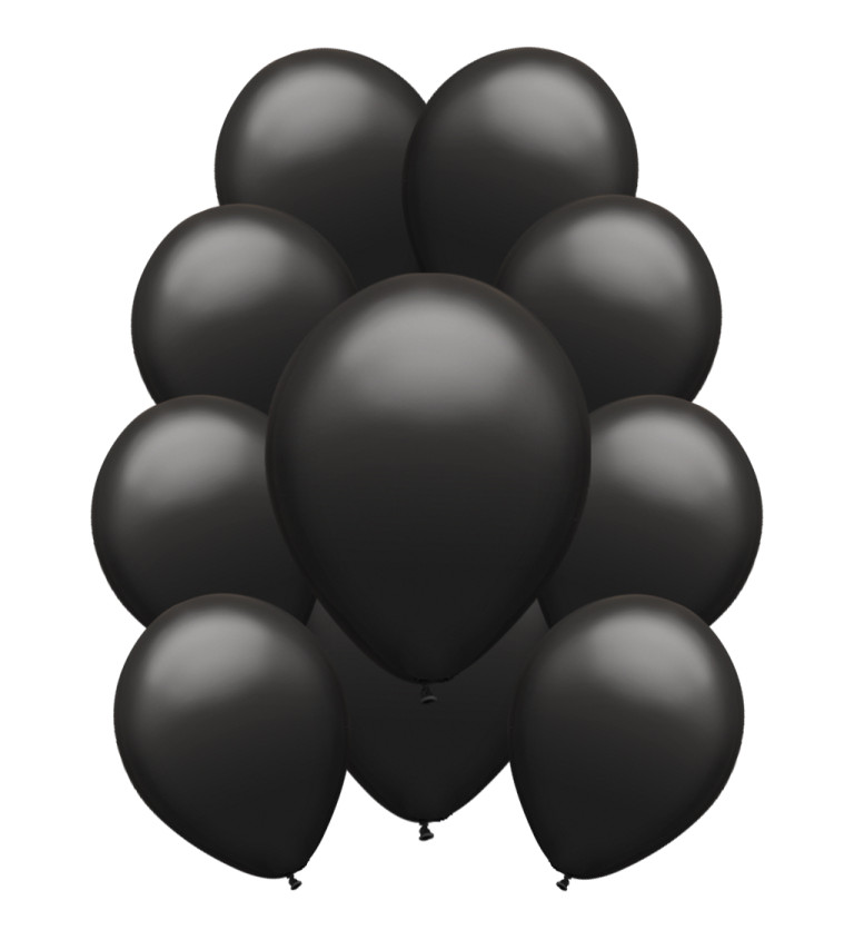 Černé pastelové latexové balónky – 10 ks