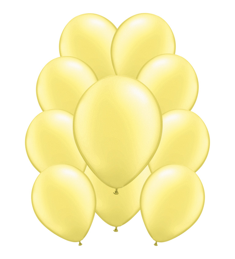 Žluté metalické latexové balónky – 10 ks