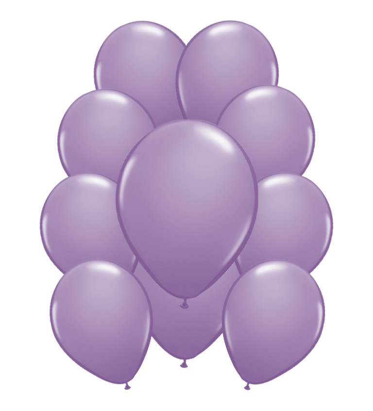 Světle fialové metalické latexové balónky – 10 ks