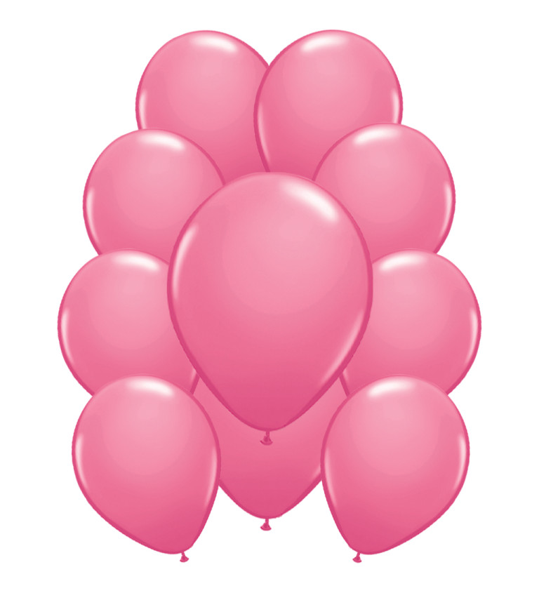 Růžové metalické latexové balónky – 10 ks