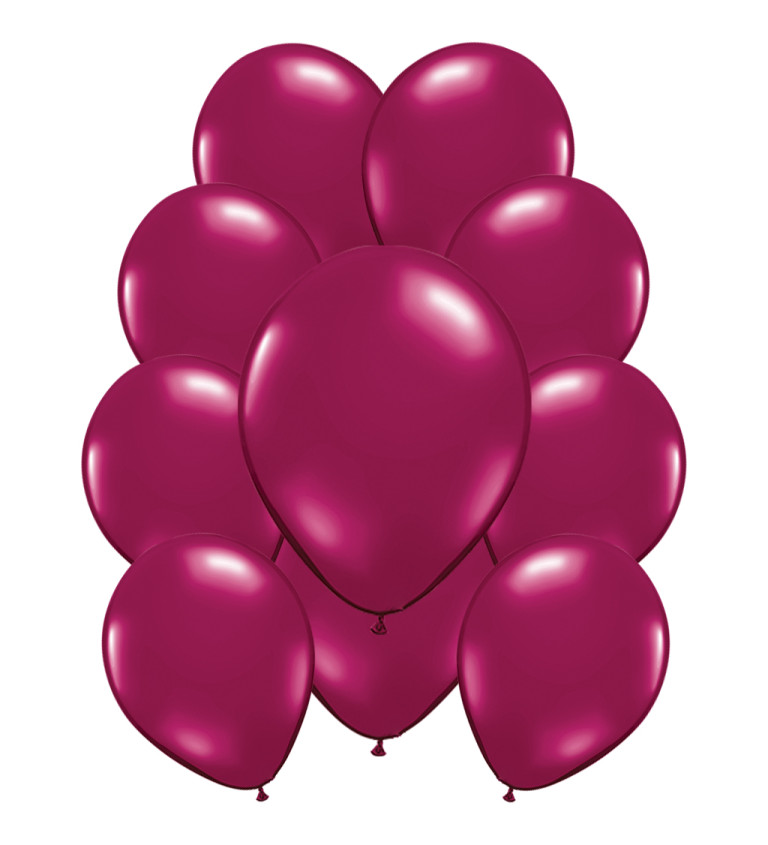 Vínové metalické latexové balónky – 10 ks