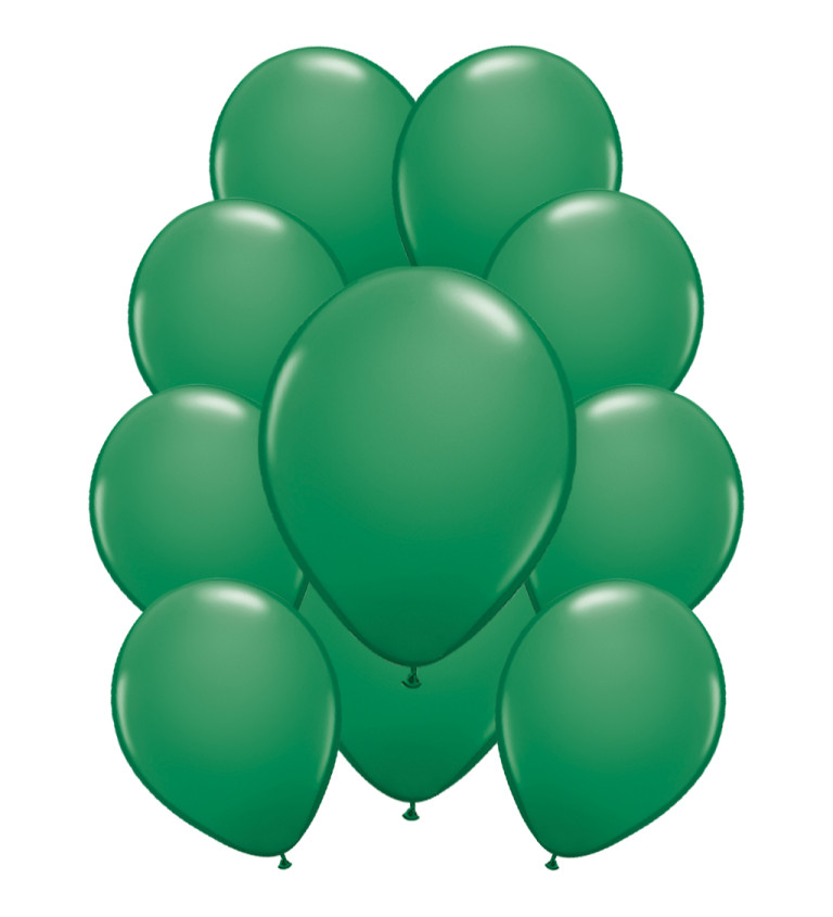 Tmavě zelené metalické latexové balónky – 10 ks