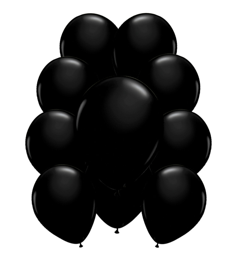 Černé metalické latexové balónky – 10 ks