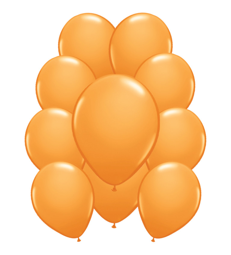 Oranžové metalické latexové balónky – 10 ks