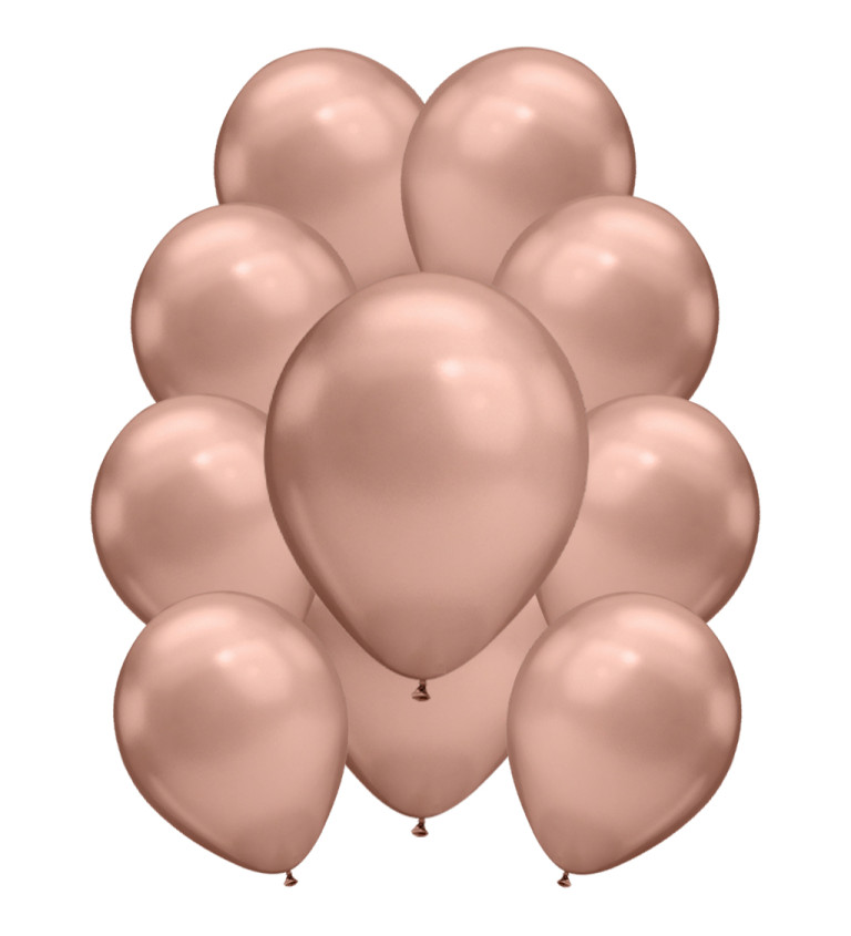 Rosegold chromové latexové balónky – 10 ks