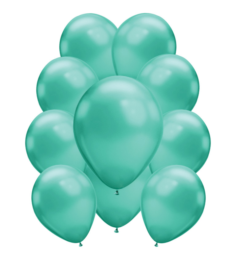 Zelené chromové latexové balónky – 10 ks