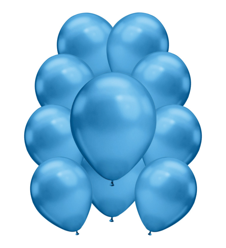 Modré chromové latexové balónky – 10 ks