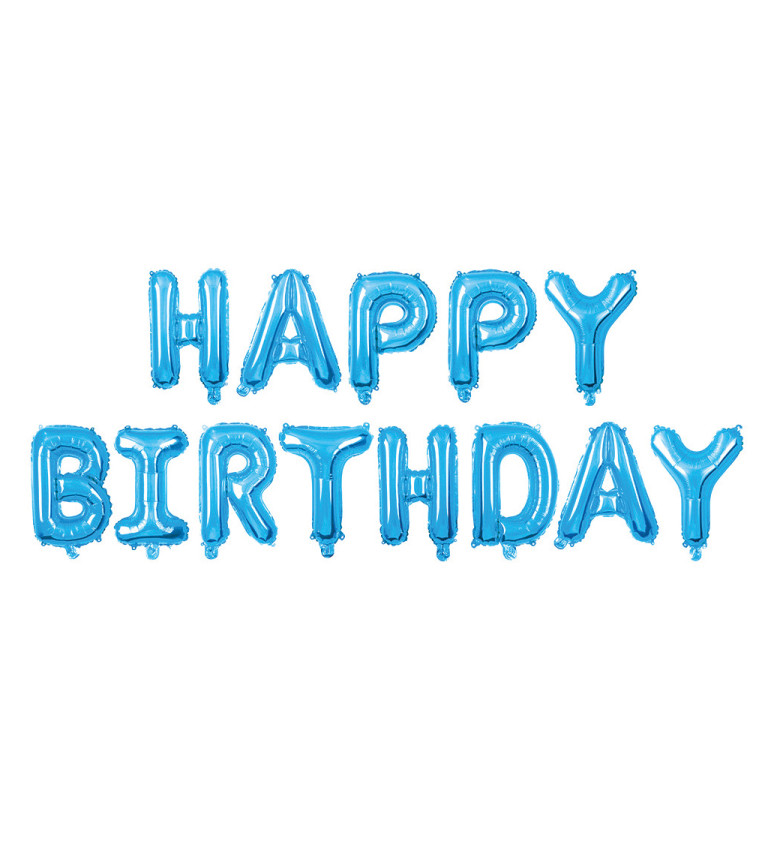 Happy birthday nápis modrý