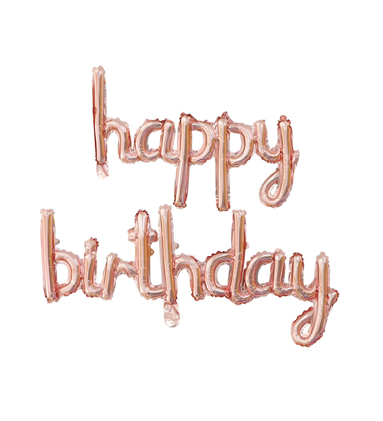 Happy birthday nápis rosegold