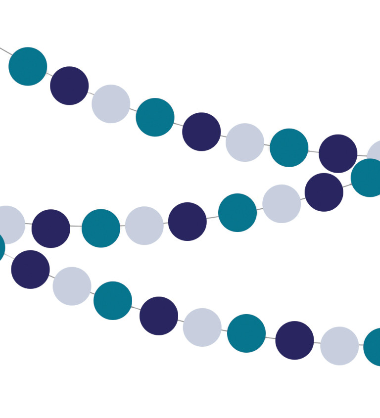 Dekorační girlanda: modré koule