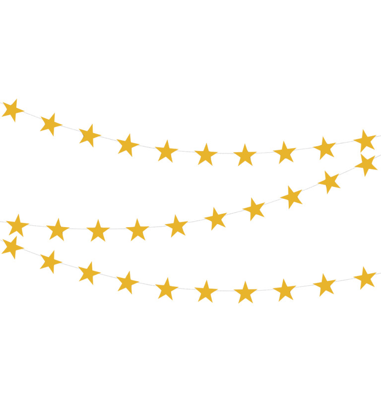 Dekorační girlanda: zlaté hvězdy