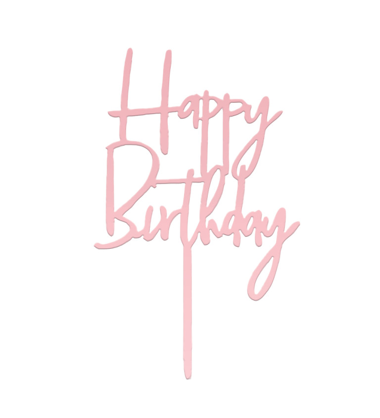 Zápich do dortu – Happy Birthday rosegold