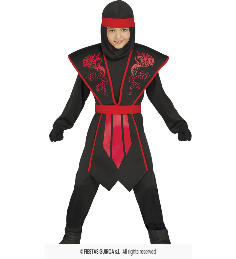 Dětský kostým Ninja: Overal, přehoz a doplňky