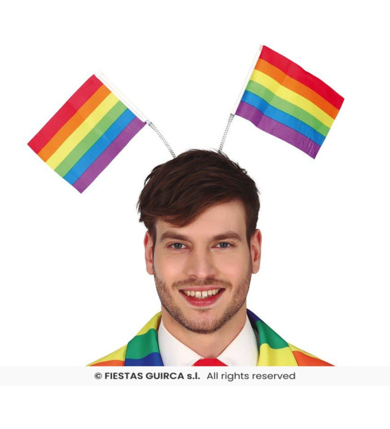 Čelenka s duhovou vlajkou