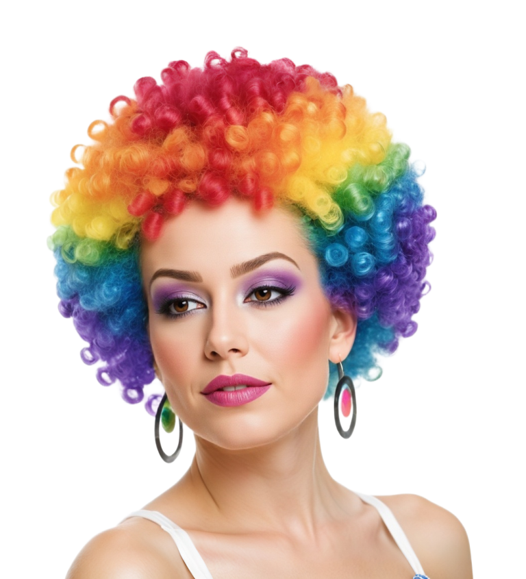 Dámská paruka Afro barevné