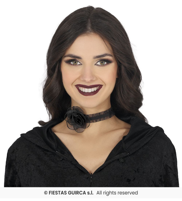 Choker náhrdelník černá růže