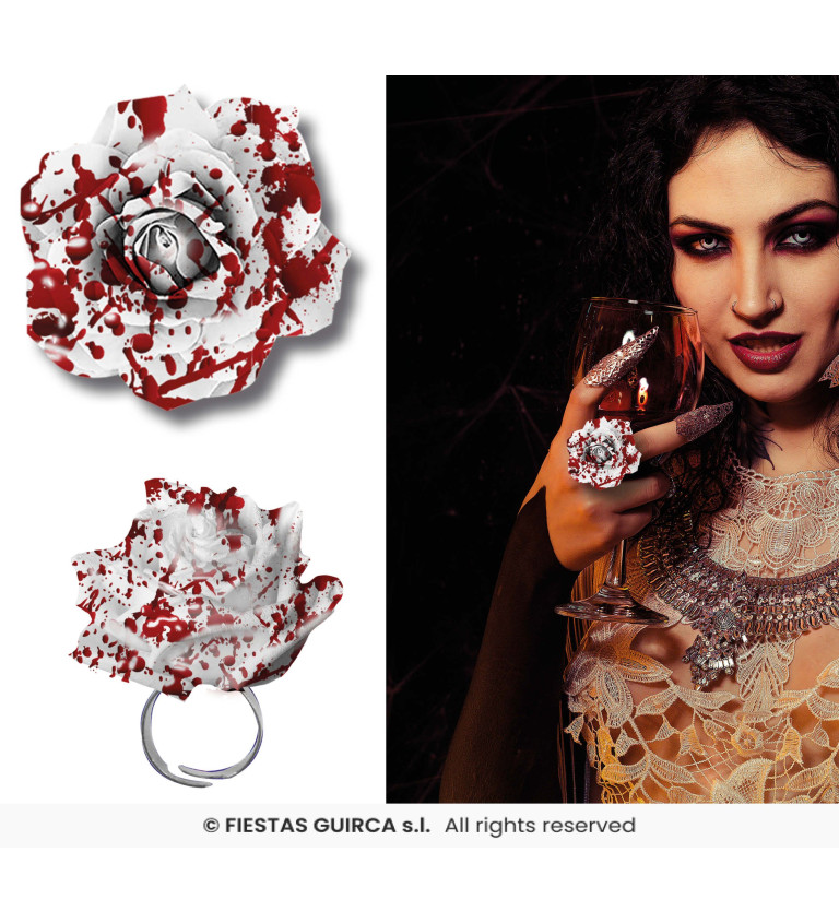 Gotický prsten – krvavá růže