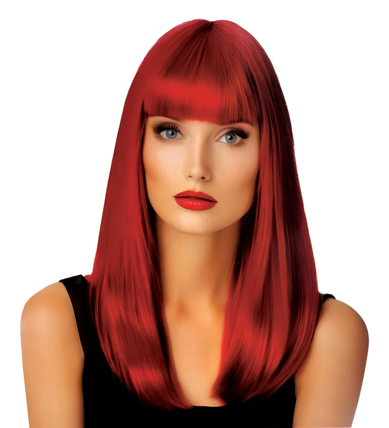 Dámská paruka rovná – červená