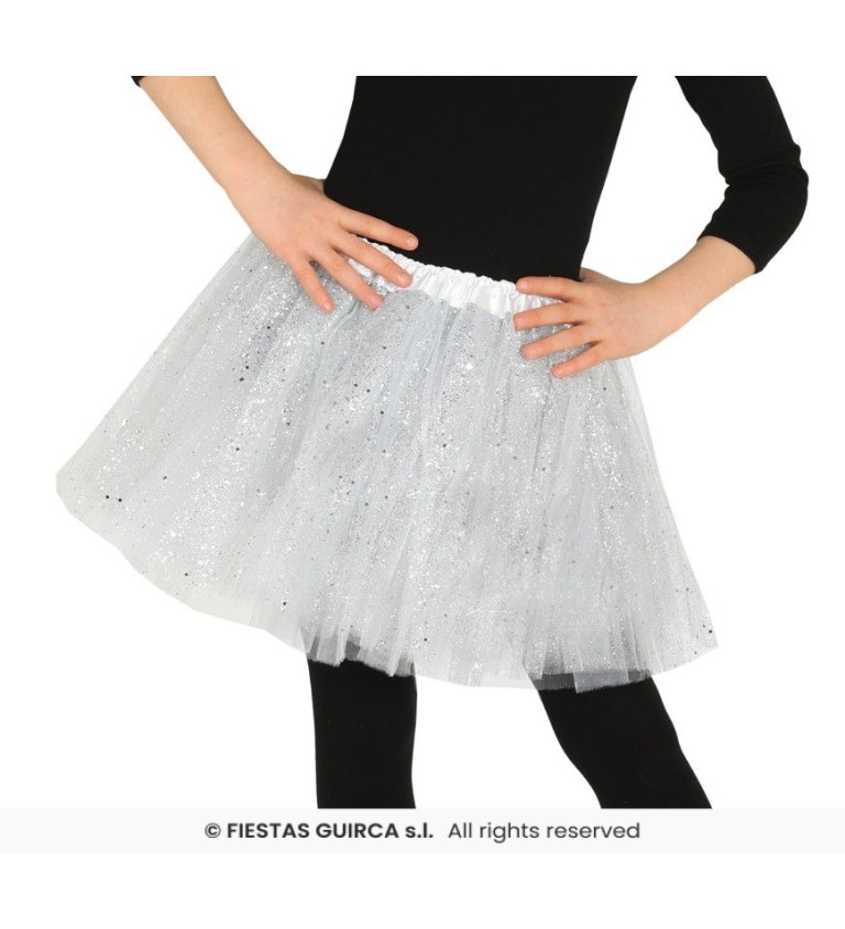 Bílá třpytivá tutu sukně pro děti