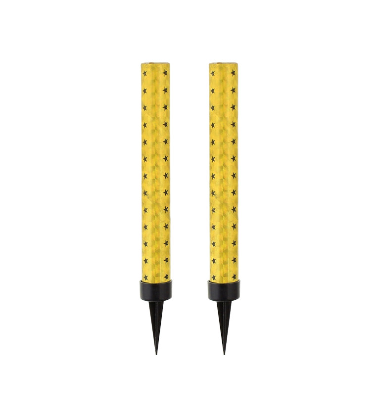 Zlaté jiskřící fontány na dort 12 cm – 2 ks