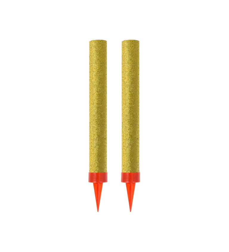 Sada 2 zlatých dortových fontán 12 cm