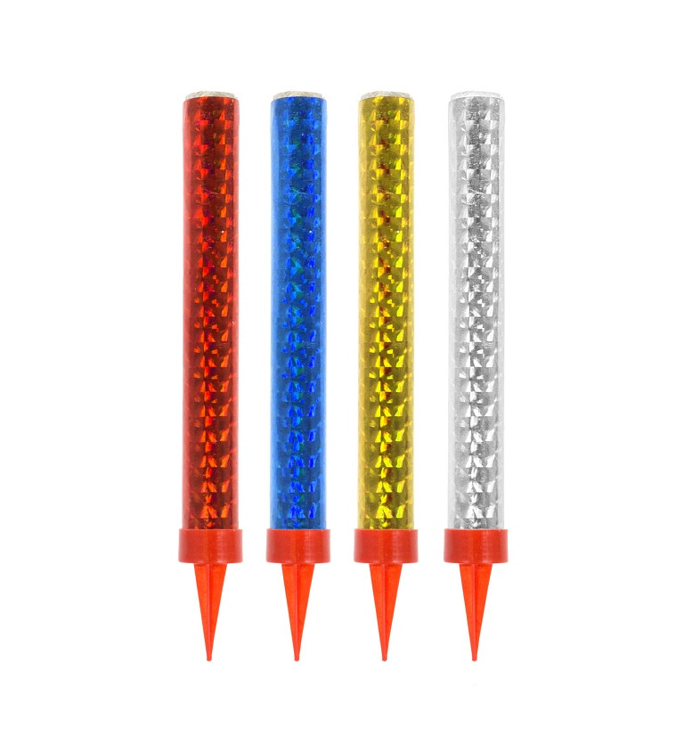 Barevné dortové fontány 12 cm – 4 ks