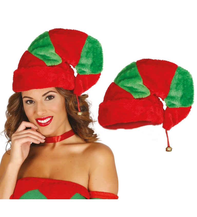 Vánoční elfí čepice s rolničkou