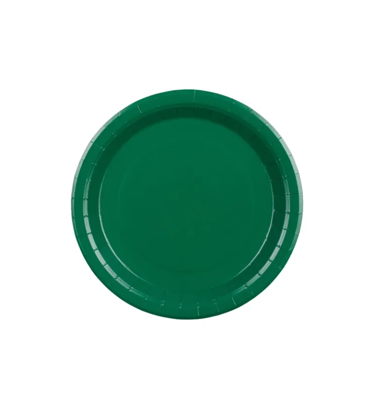 Papírové talířky tmavě zelené