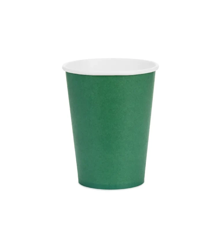 Papírové kelímky tmavě zelené