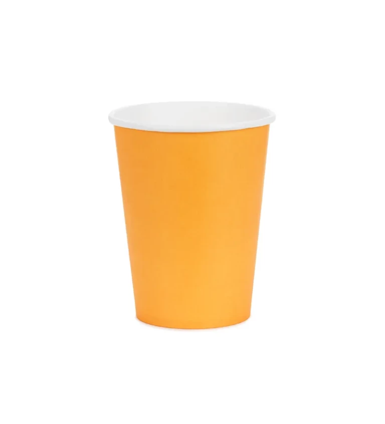 Papírové kelímky světle oranžové