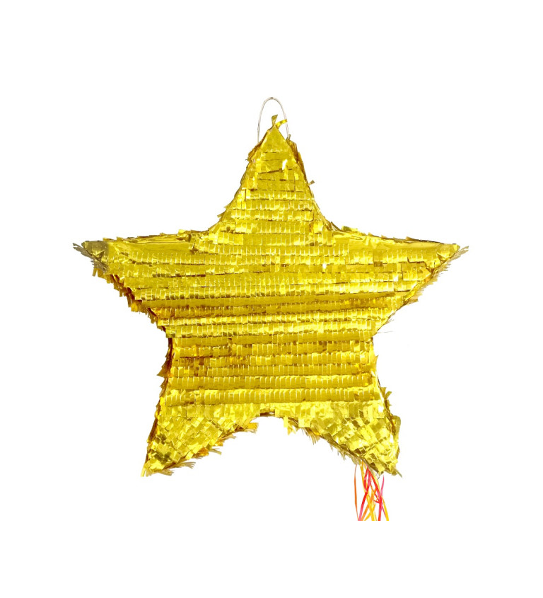 Party piňata zlatá hvězda 45 cm