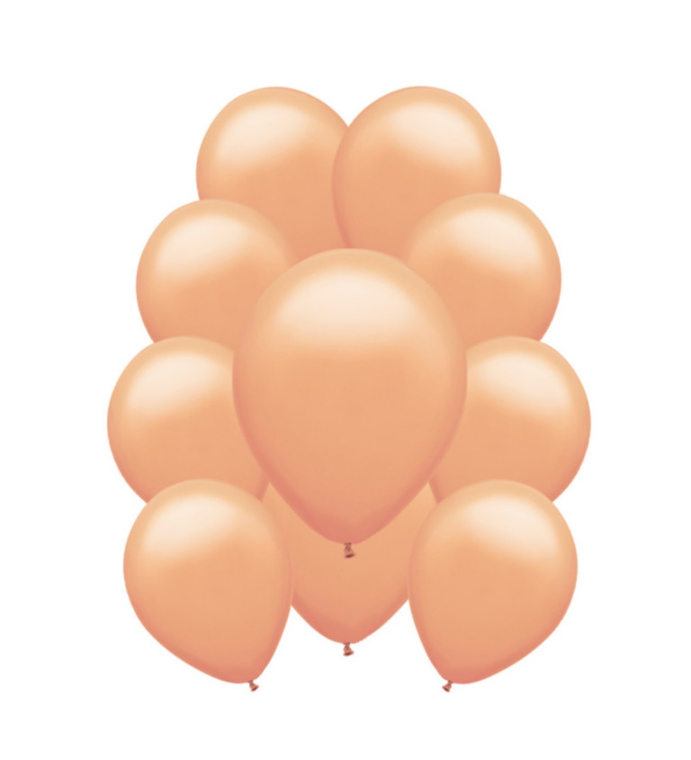 Broskvově oranžové pastelové latexové balónky – 10 ks