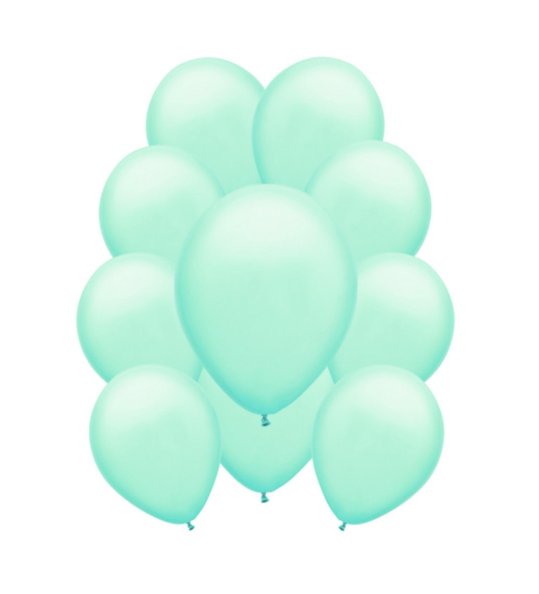 Světlé zelené pastelové latexové balónky – 10 ks