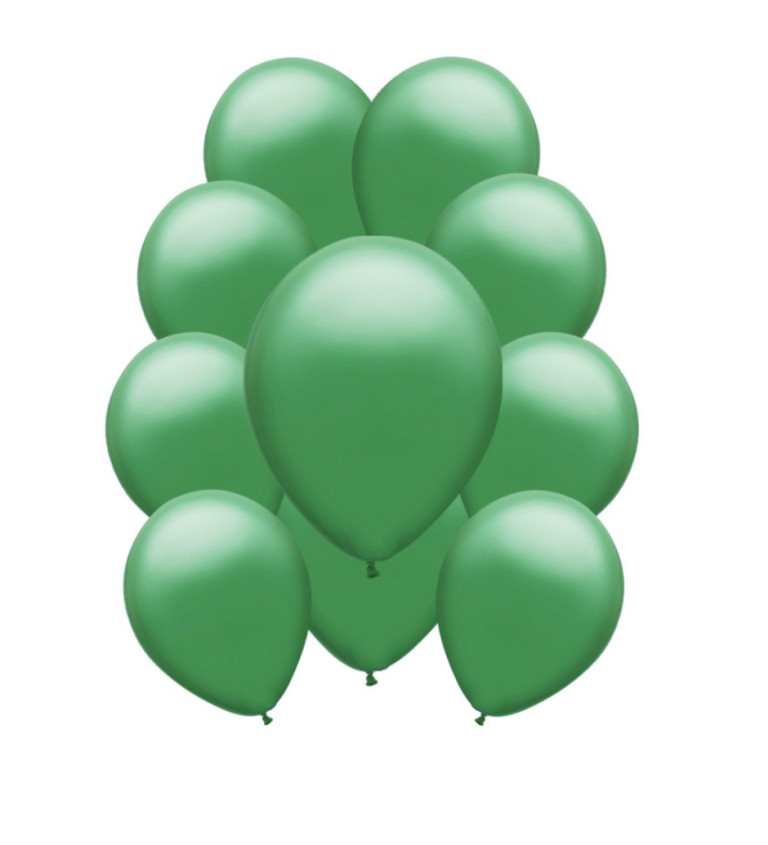 Tmavě zelené pastelové latexové balónky – 10 ks