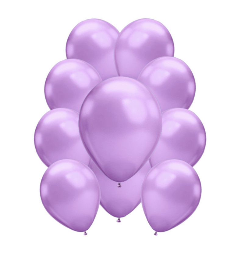 Fialové chromové latexové balónky – 10 ks