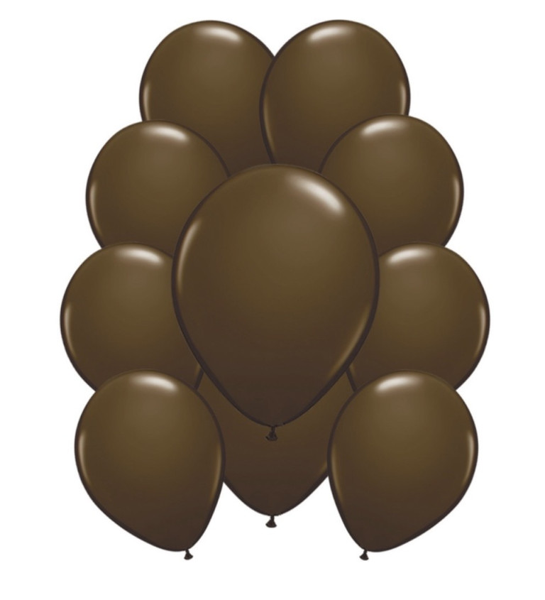 Tmavě hnědé pastelové latexové balónky – 10 ks