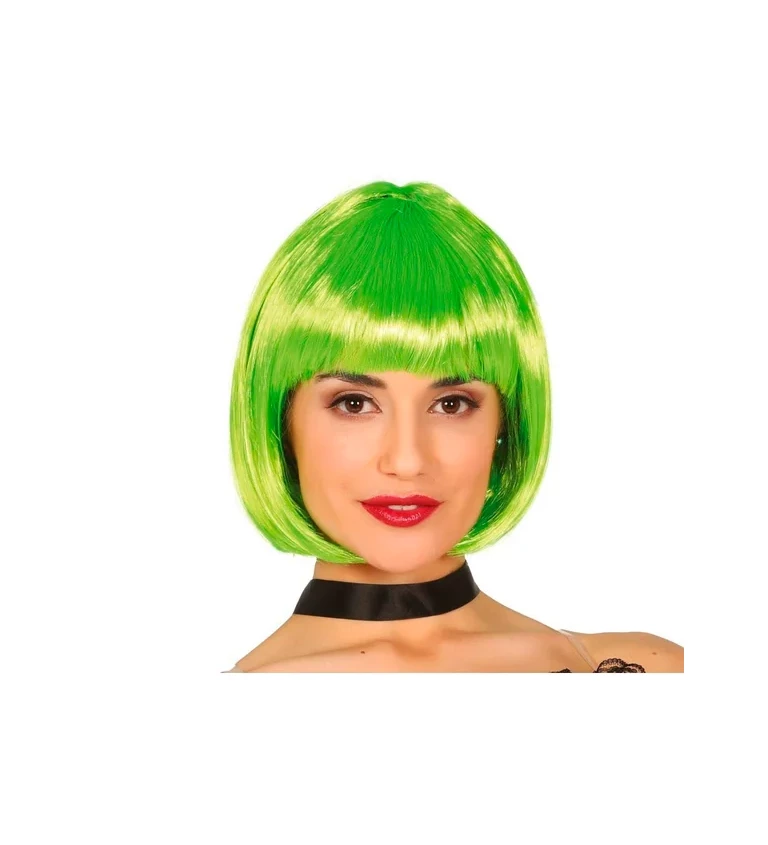 Dámská paruka Bob zelená neon