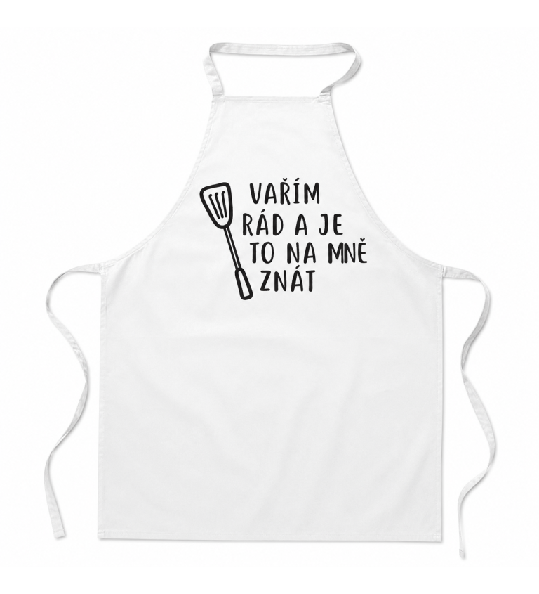 Bílá zástěra Vařím rád a je to na mě znát