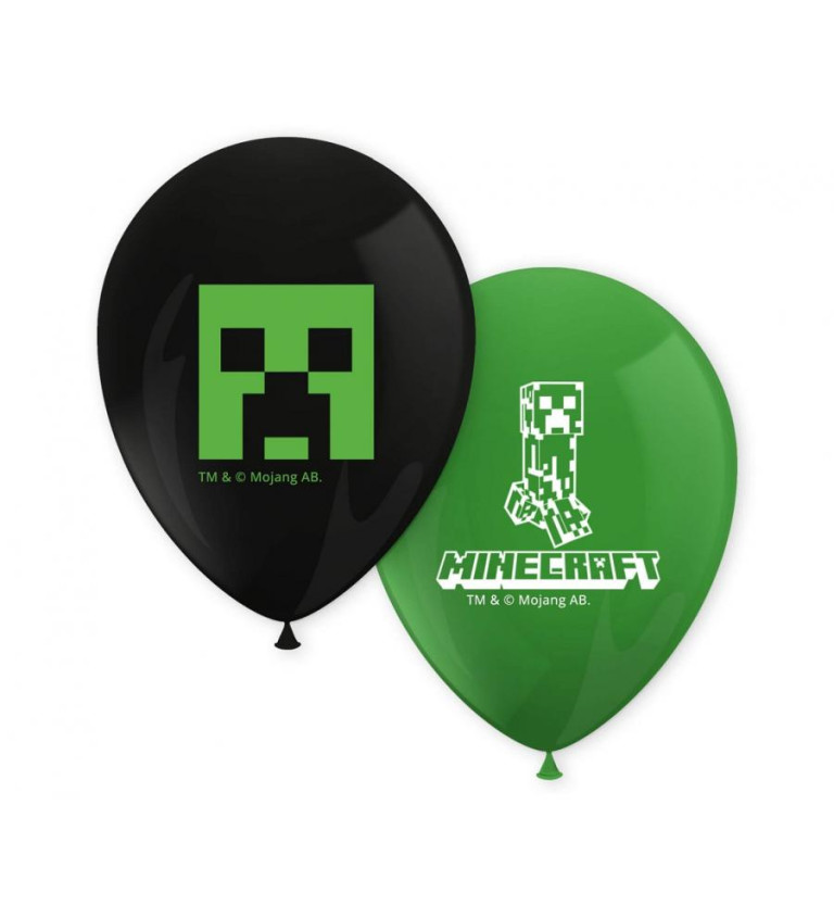 Minecraft Creeper balónky – sada 8 ks