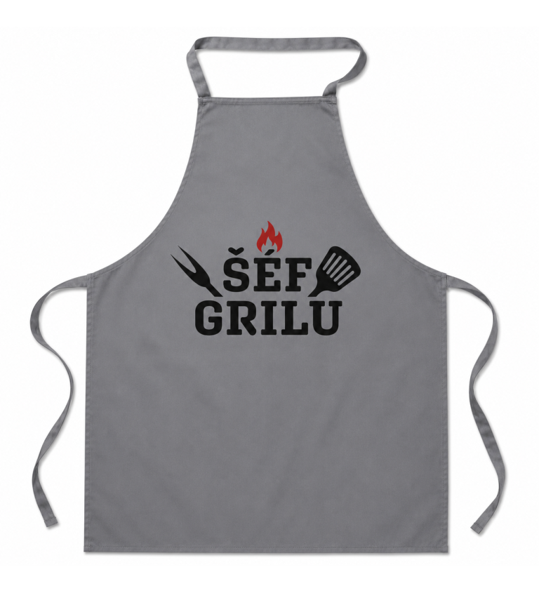 Šedá zástěra Šéf grilu